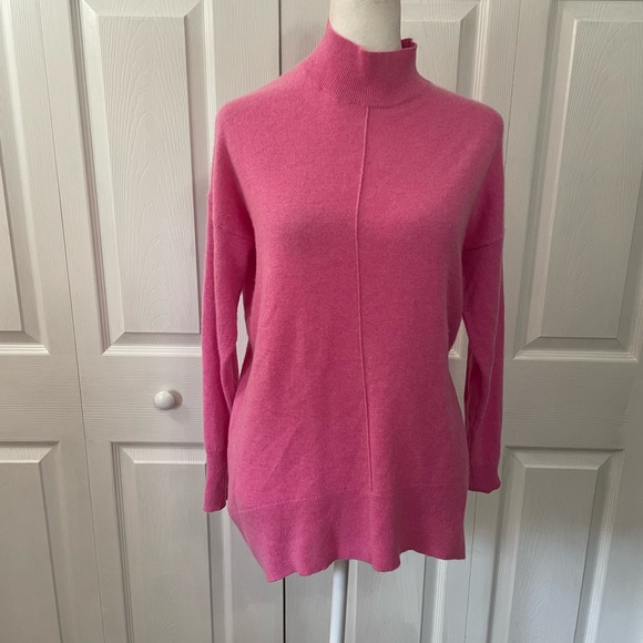 Knitwear by F&F 100% Cashmere Mock Neck Sweater in Pink SZ 2 - Picture 1 of 4